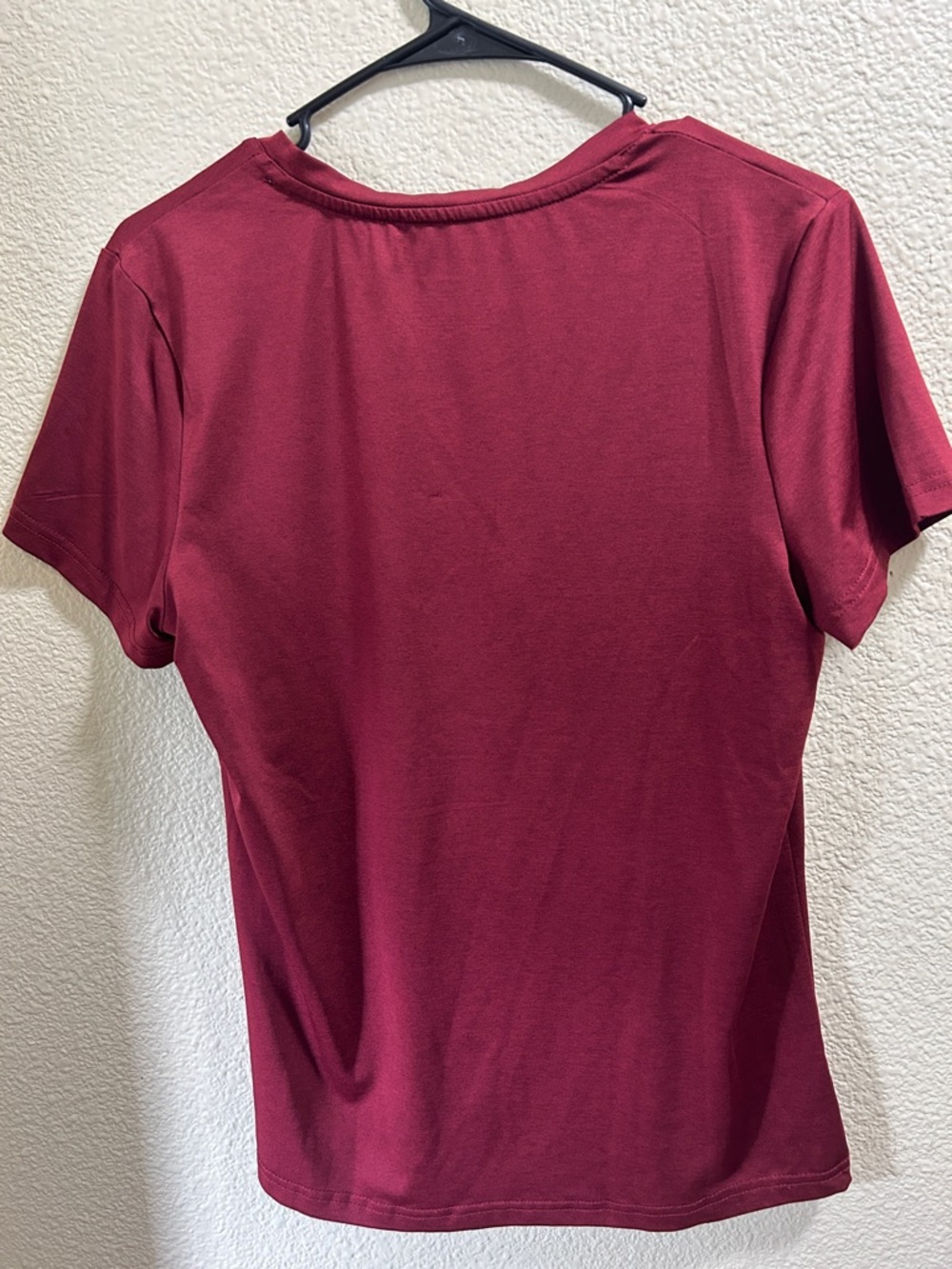 Aeropostale Women's Short-Sleeve V-Neck Tee in Burgundy - Picture 3 of 4